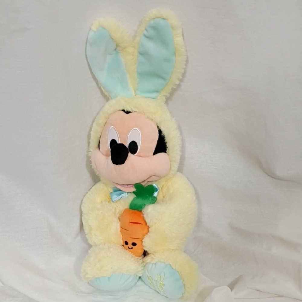 EUC Disney Store Mickey Mouse 2019 Easter Bunny plush toy Stuffed Animal